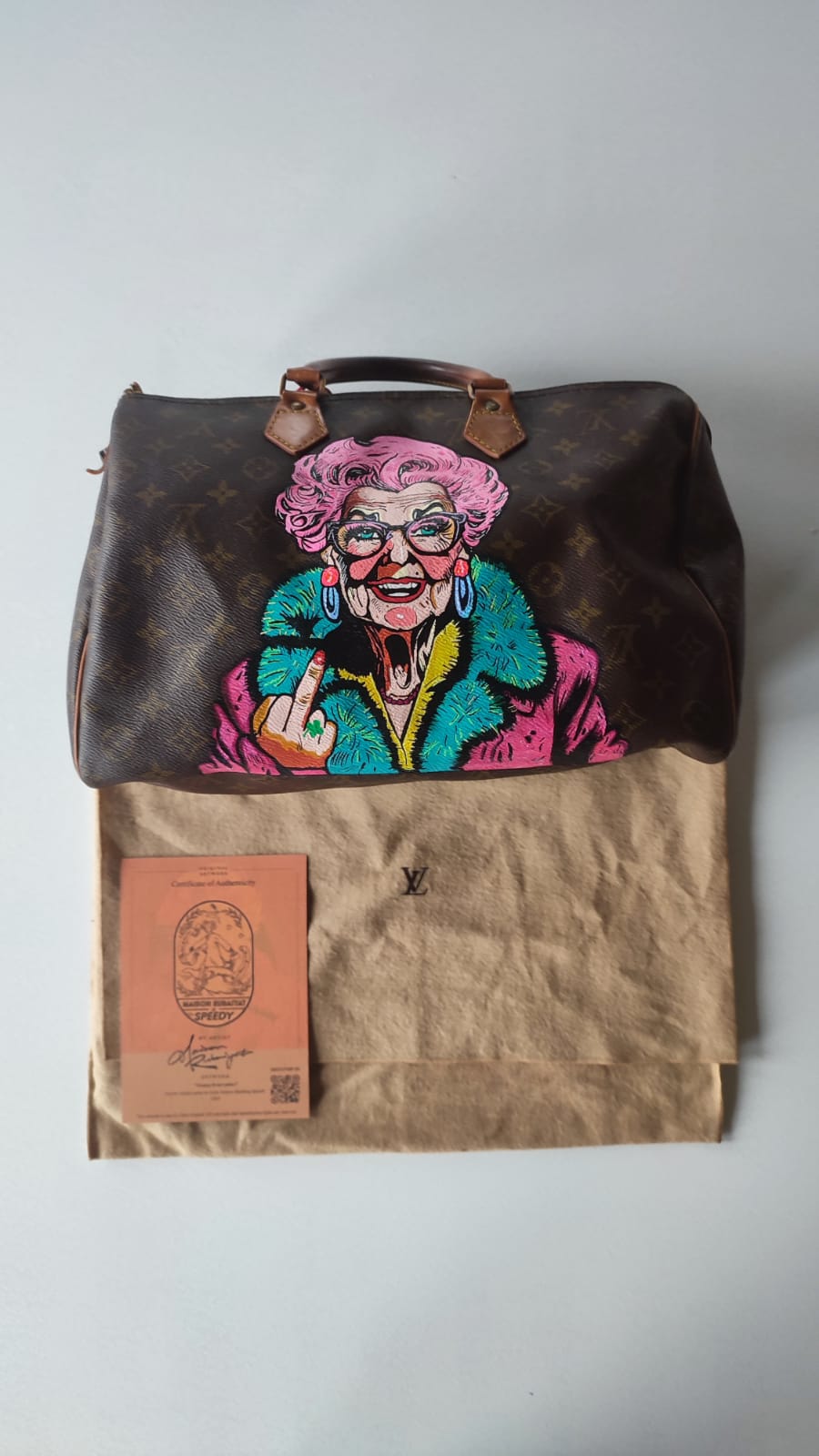 Limited Edition 1/1 – Custom Artbag - 'FU Granny'