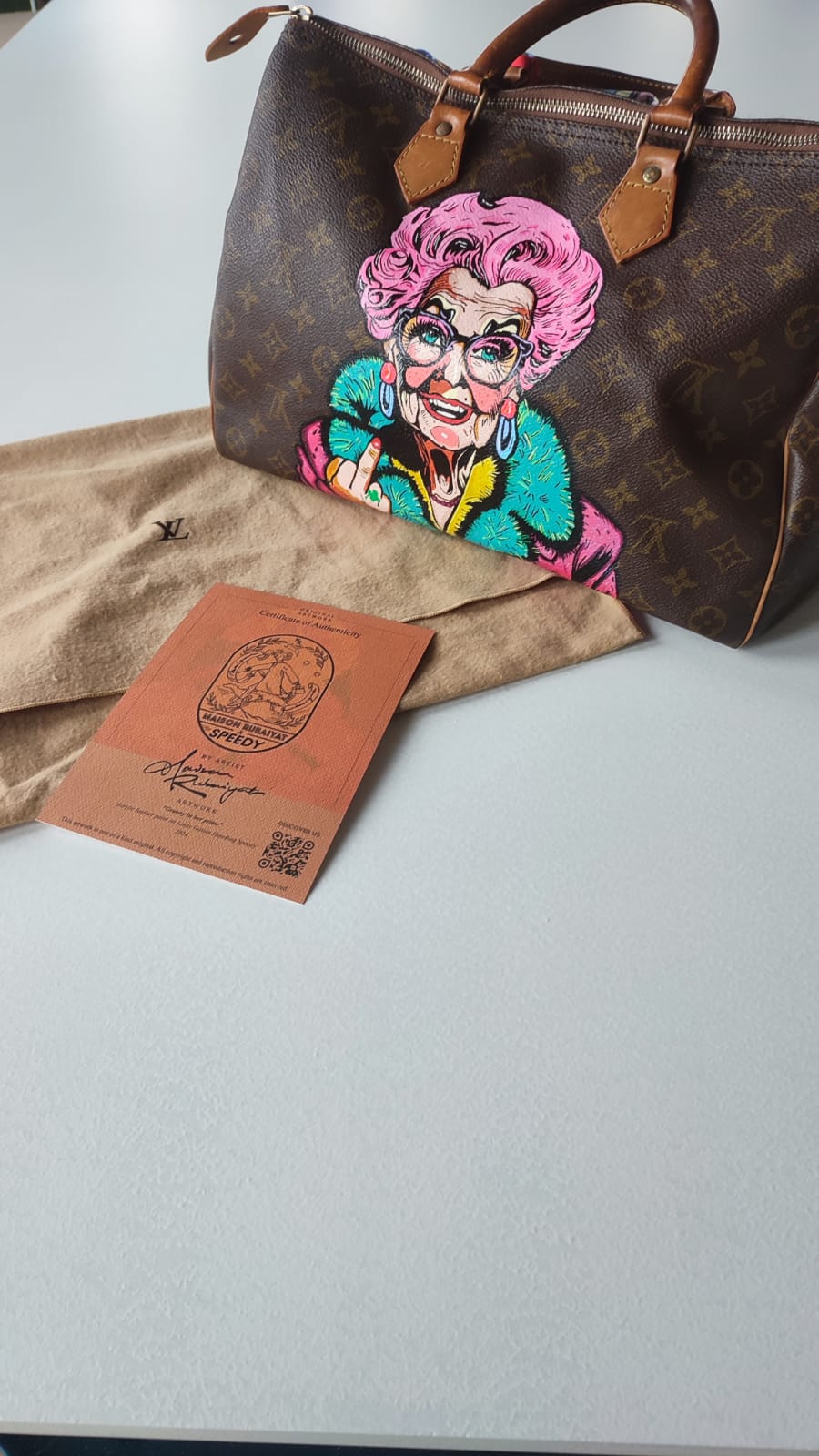 Limited Edition 1/1 – Custom Artbag - 'FU Granny' 