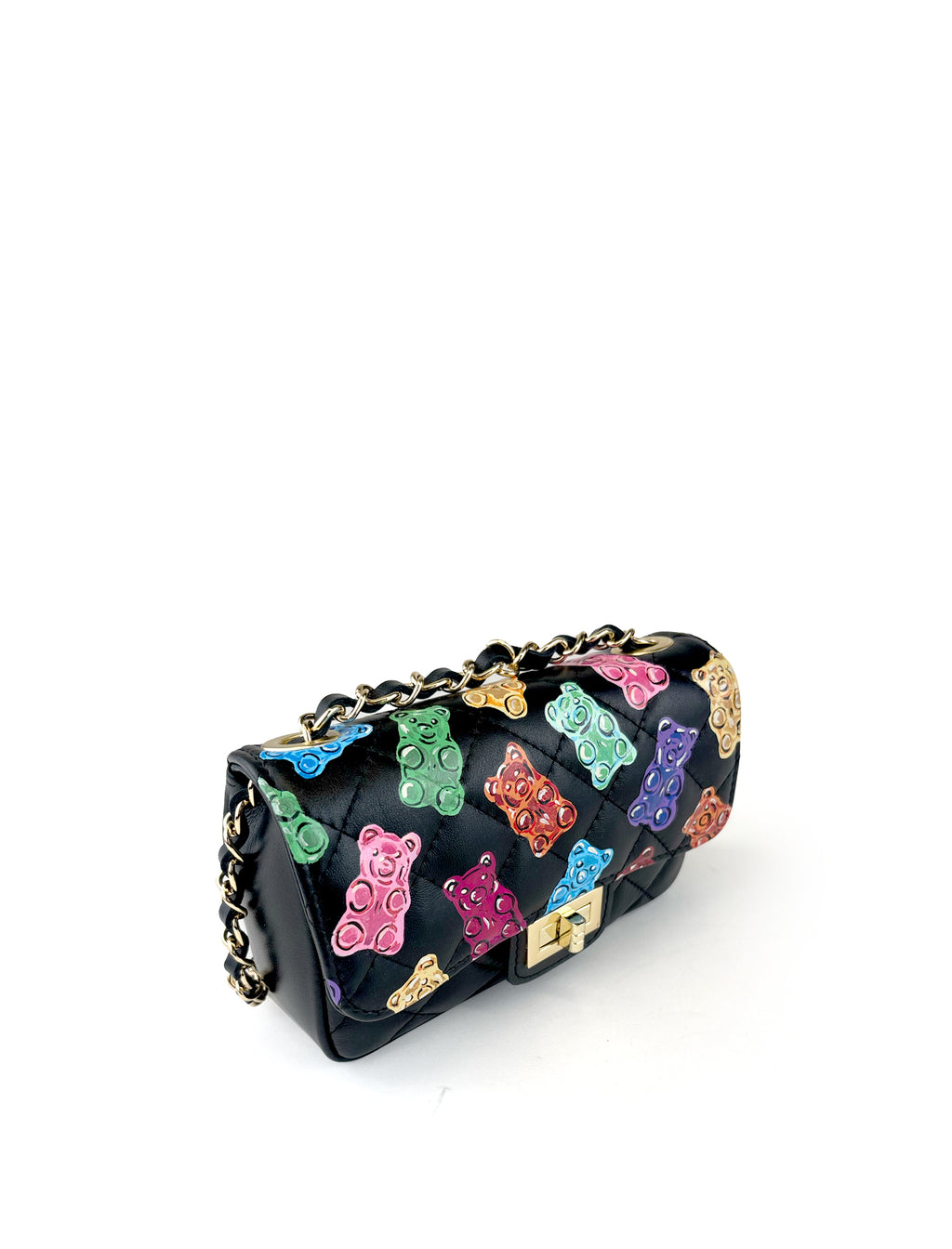 Kiki Small Hand-Painted Leather Flap Shoulder Bag – Candy Bears (W&B)