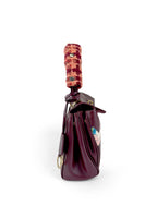 Henriette Hand-Painted Leather Shoulder Bag – Flower Hat (W&B)