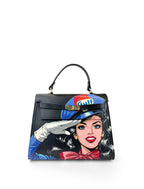 Lulu Hand-Painted Leather Top Handle Bag – Gulf (W&B)