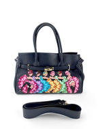 Bobbie Hand-Painted Leather Structured Tote Bag – Moulin Rouge (W&B)