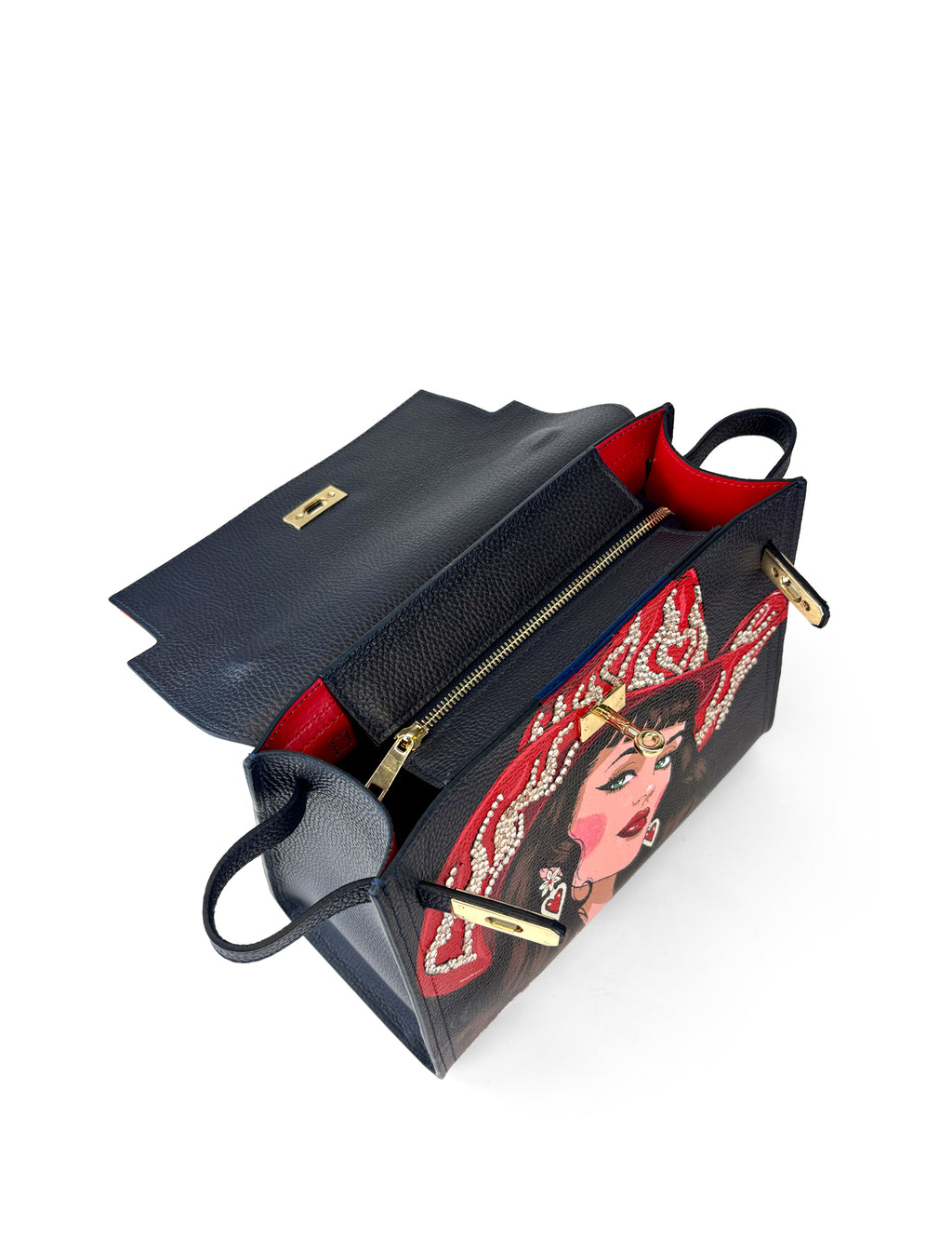 Lulu Hand-Painted Leather Top Handle Bag – Nashville (W&B)