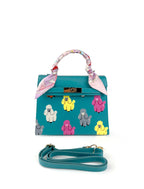 Odette Hand-Painted Leather Crossbody Bag – Poodles (W&B)