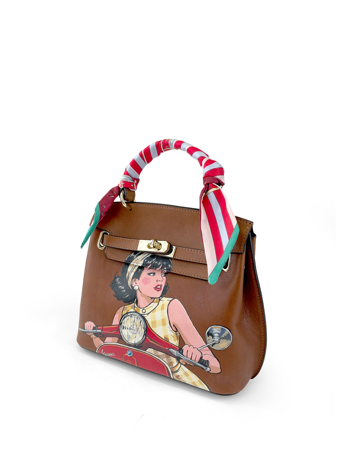 Juliette Hand-Painted Leather Crossbody Bag – Vespa (W&B)