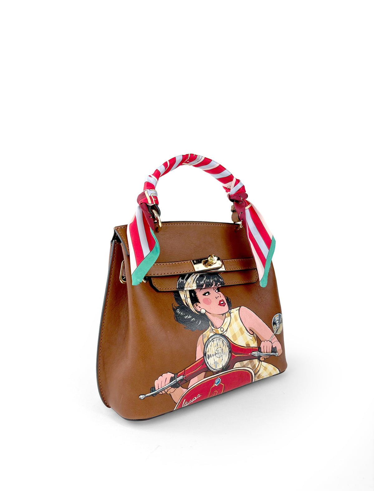 Juliette Hand-Painted Leather Crossbody Bag – Vespa (W&B)