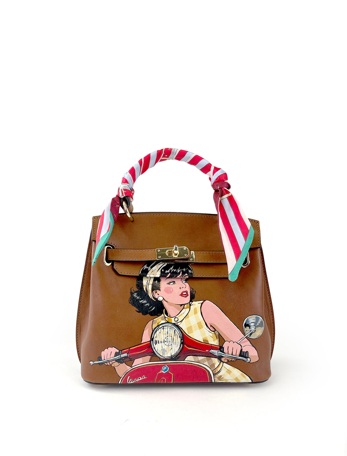 Juliette Hand-Painted Leather Crossbody Bag – Vespa (W&B)