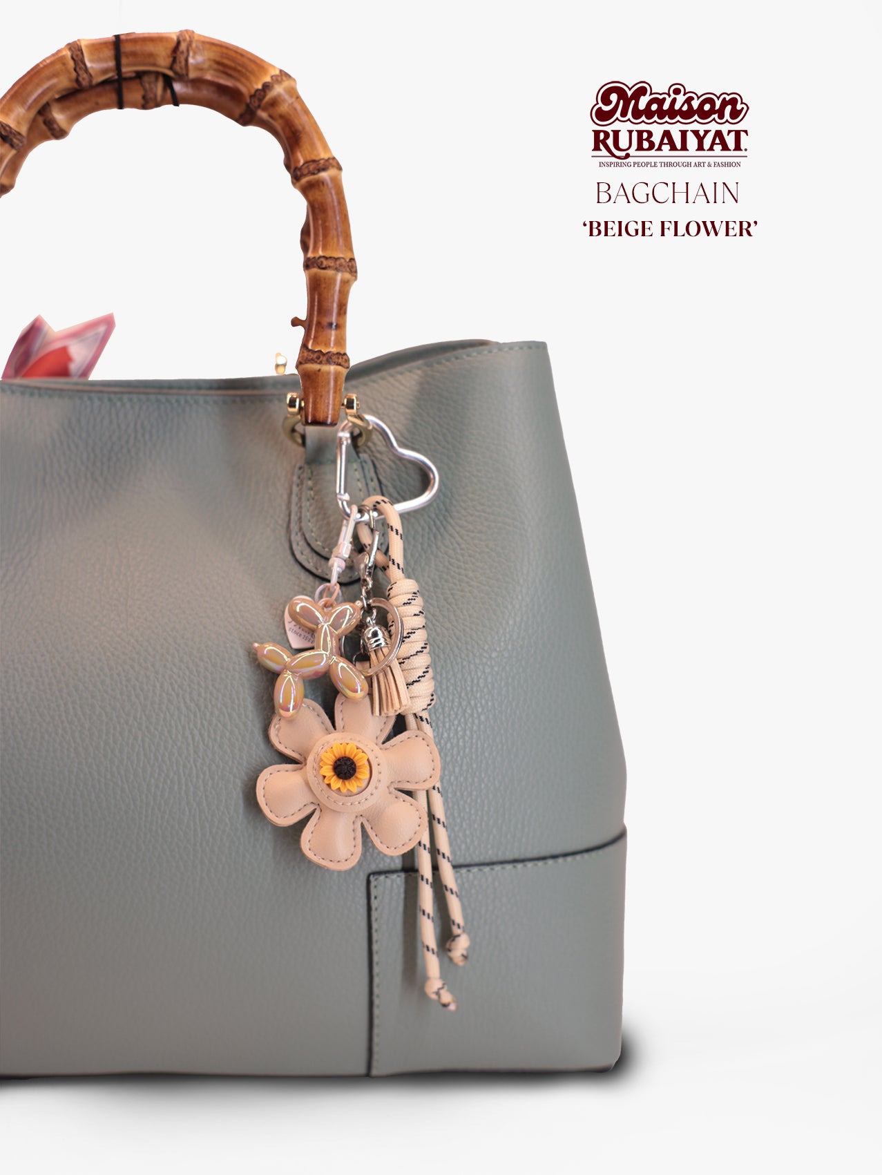 Trendy Tas Accessoires – Maison Rubaiyat Bagchain – Beige Flower