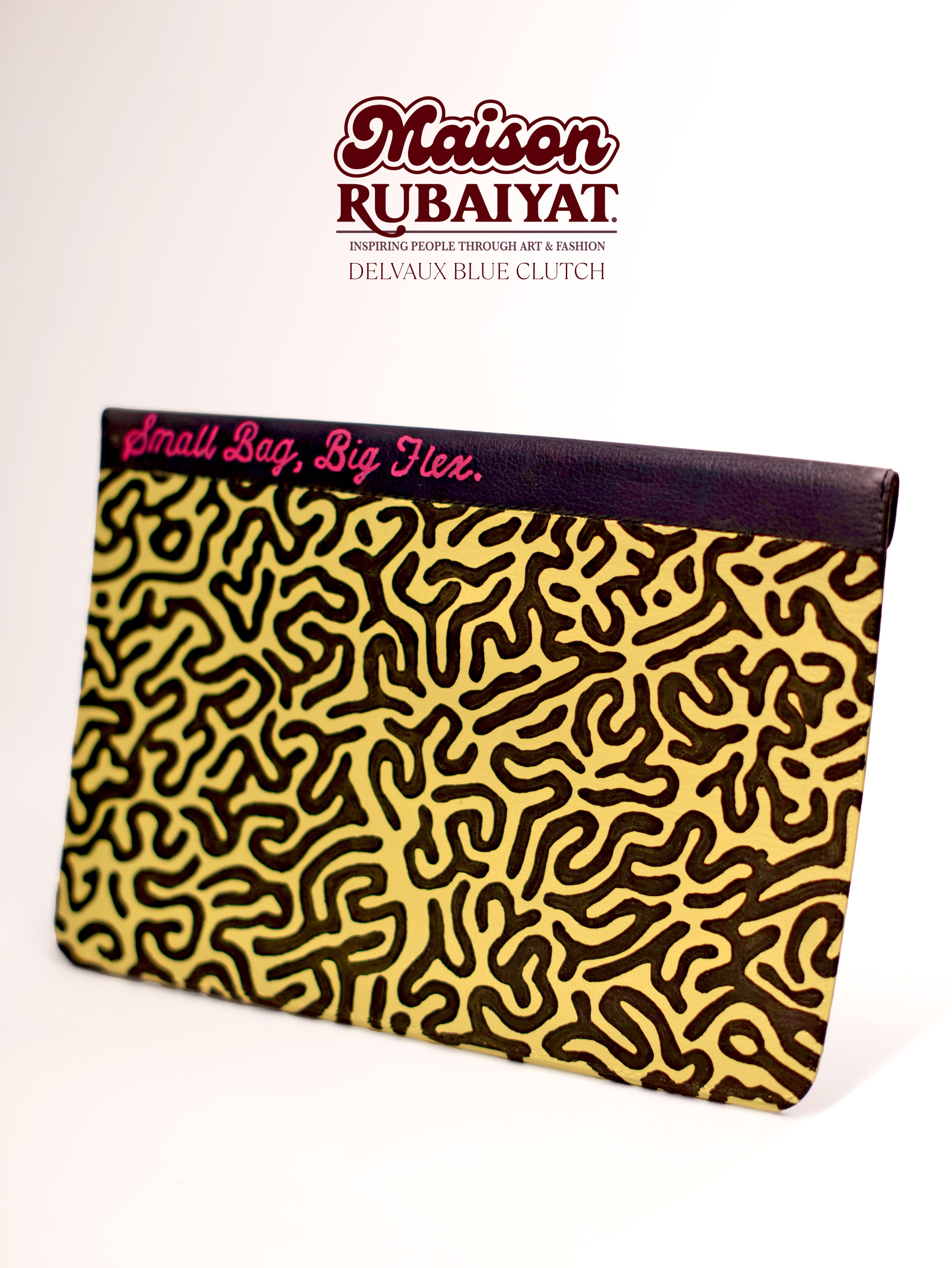 Limited Edition Delvaux Clutch with Hand-Painted Design – Classy Minimalism 