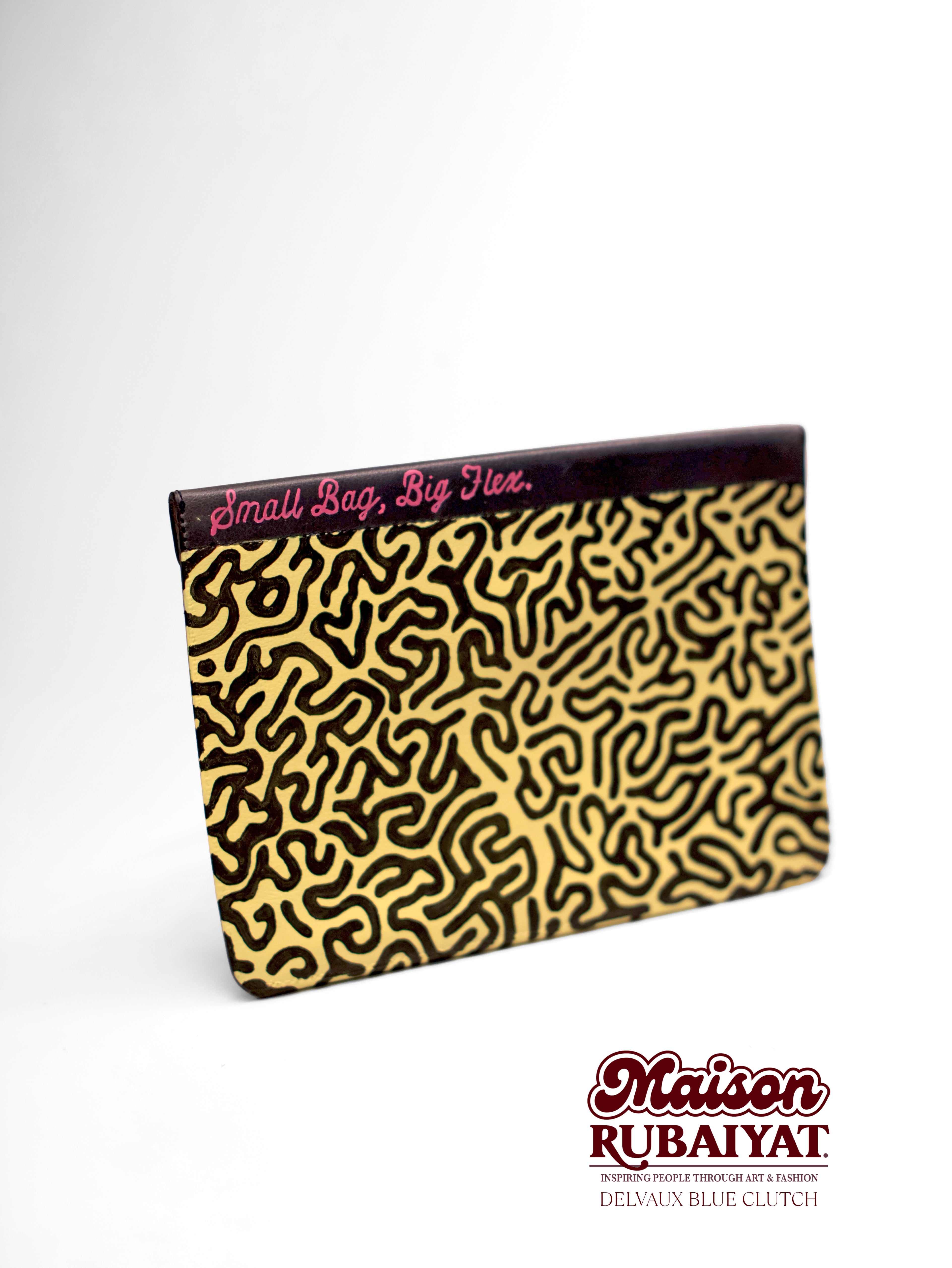 Limited Edition Delvaux Clutch with Hand-Painted Design – Classy Minimalism 