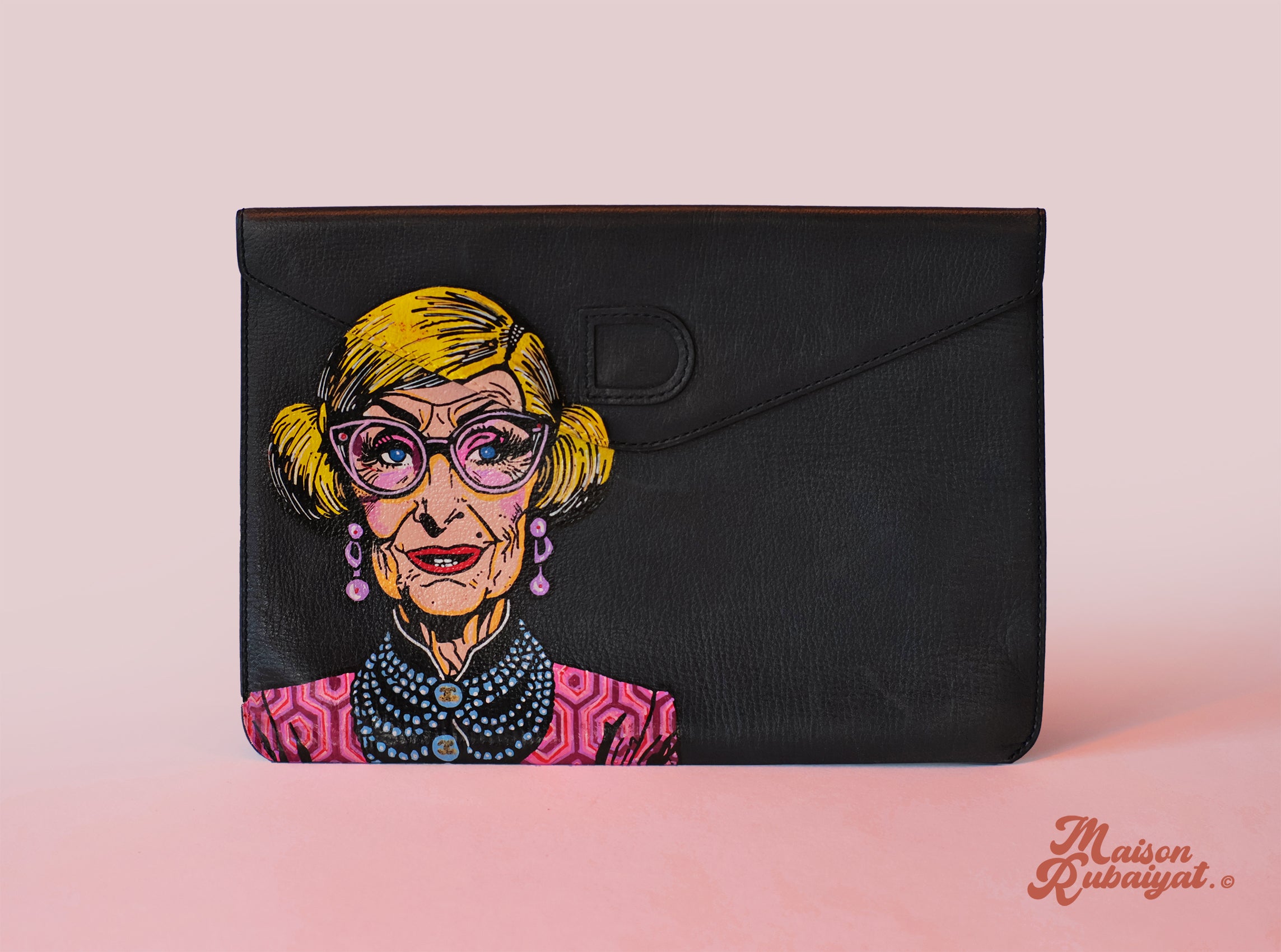 Limited Edition Delvaux Clutch with Hand-Painted Design – Classy Minimalism 