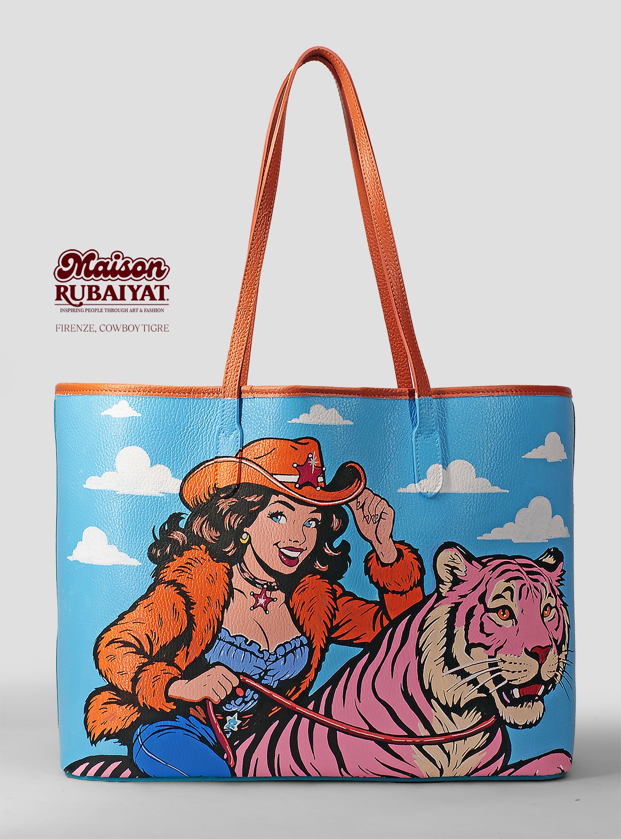 Limited Edition 1/1 - Artbag The Firenze Bag - 'Tiger Cowboy' 