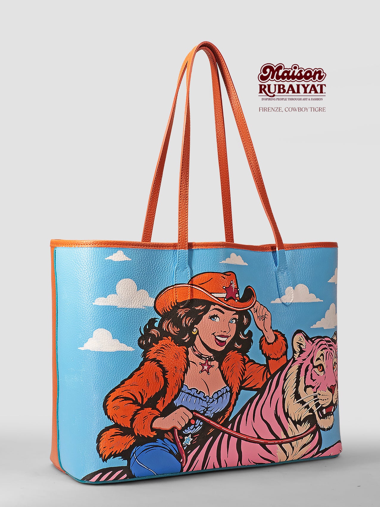 Limited Edition 1/1 - Artbag The Firenze Bag - 'Tiger Cowboy' 