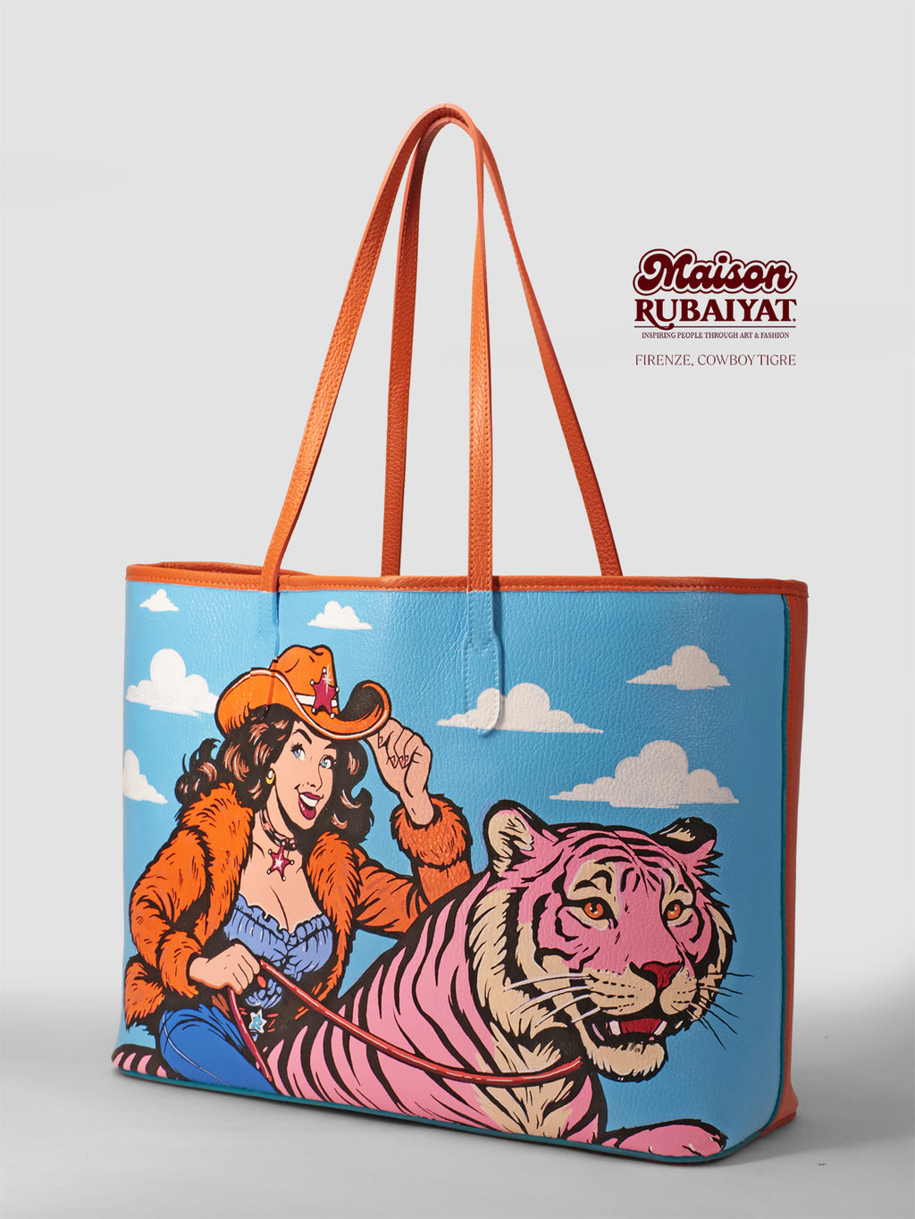 Limited Edition 1/1 - Artbag The Firenze Bag - 'Tiger Cowboy' 