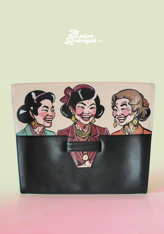 VINTAGE DELVAUX LARGE CLUTCH - ASIAN GRANNIES