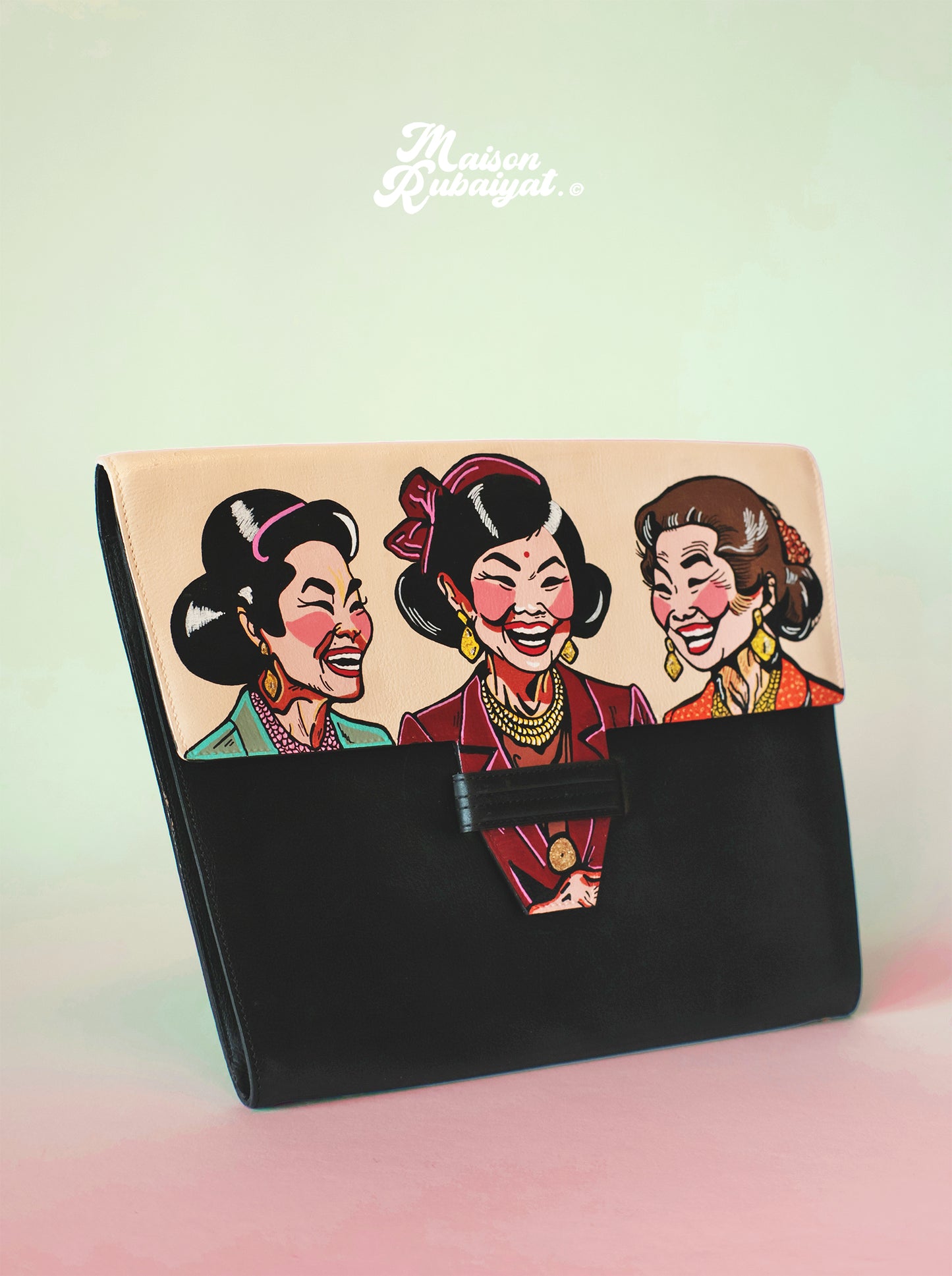 VINTAGE DELVAUX LARGE CLUTCH - ASIAN GRANNIES