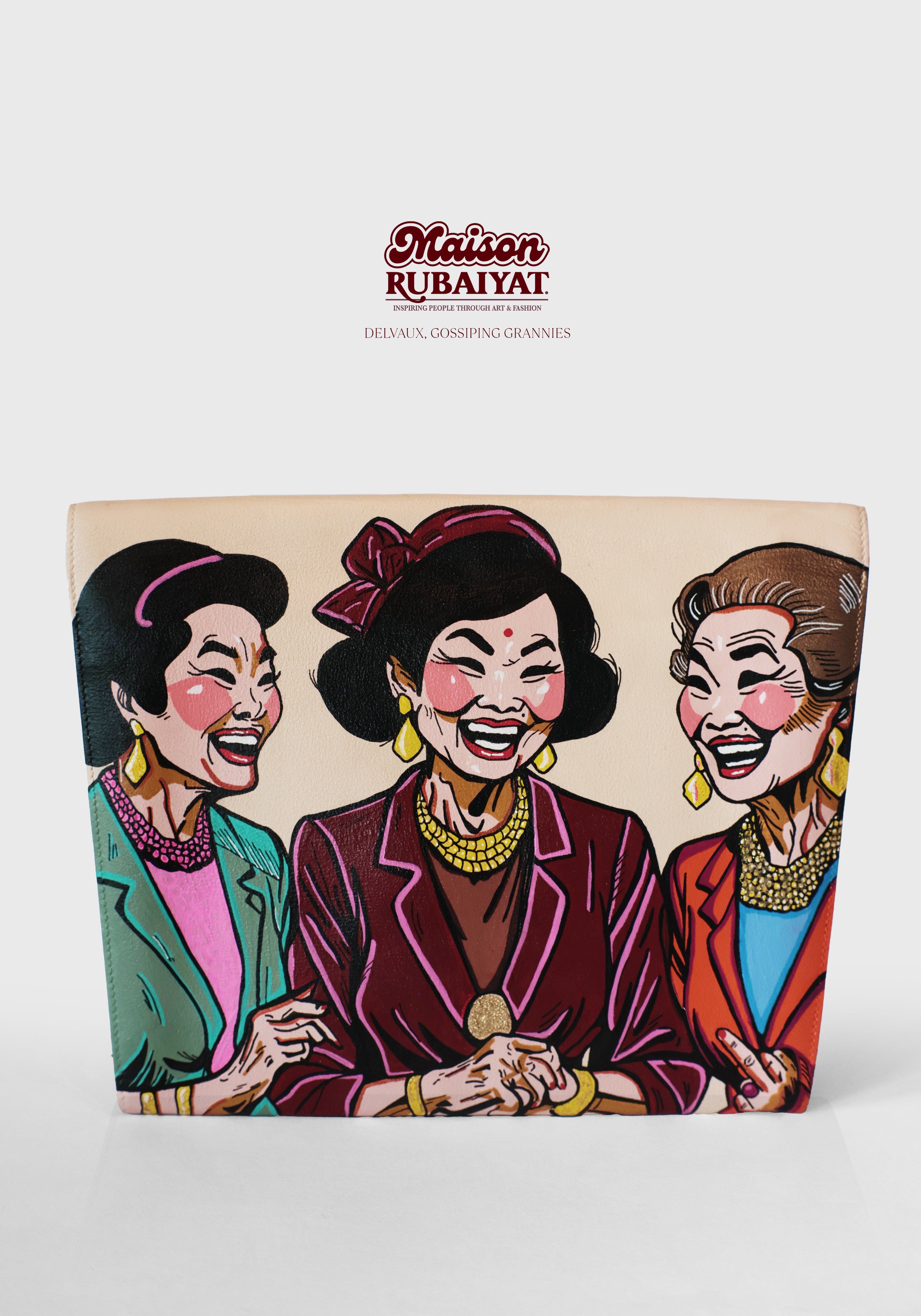 Limited Edition 1/1 - Delvaux Large Clutch - 'Gossiping Grannies'
