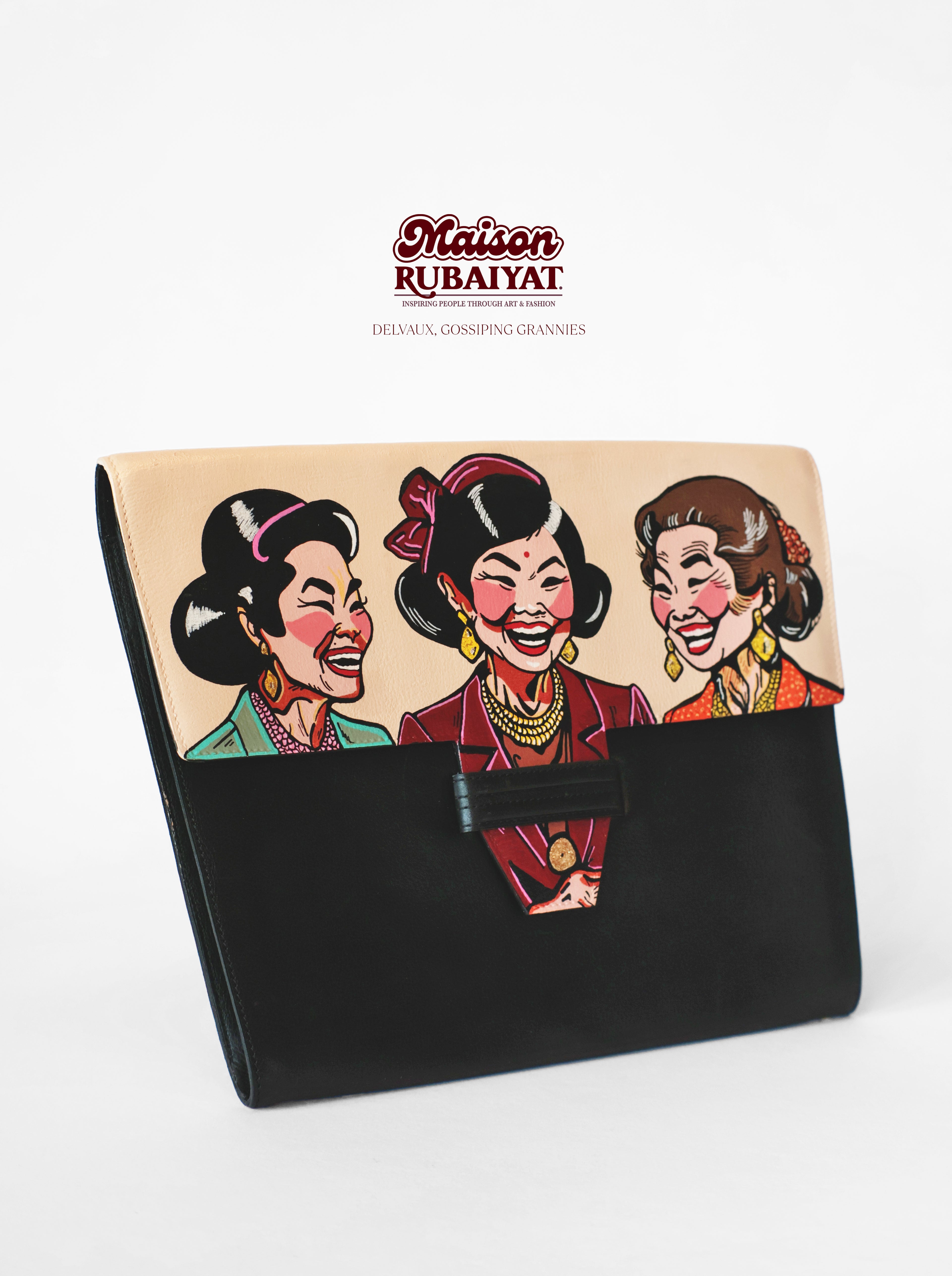 Limited Edition 1/1 - Delvaux Large Clutch - 'Gossiping Grannies'