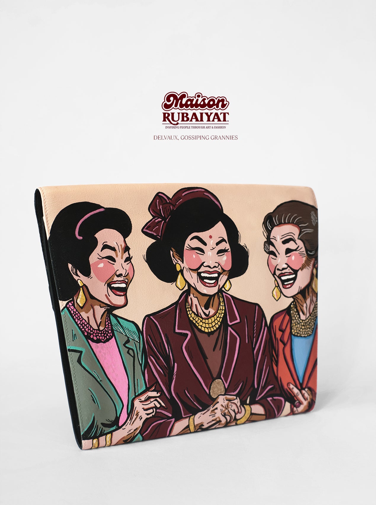 Limited Edition 1/1 - Delvaux Large Clutch - 'Gossiping Grannies'