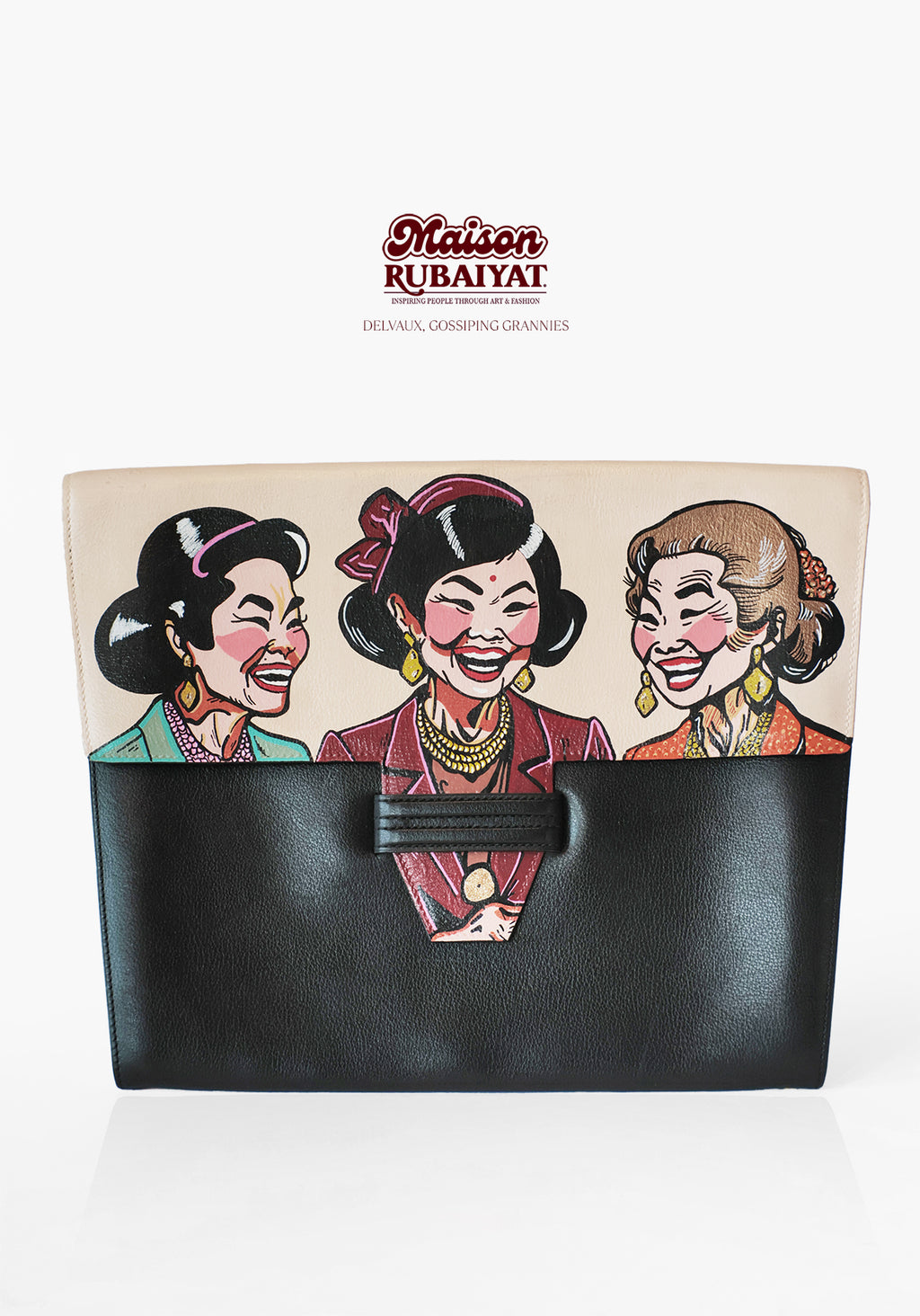 Limitierte Auflage 1/1 – Große Clutch von Delvaux – „Gossiping Grannies“ 
