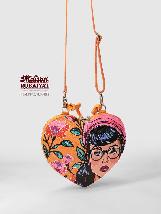 Limited Edition 1/1 - Artbag The Heart Bag - 'Flowers'