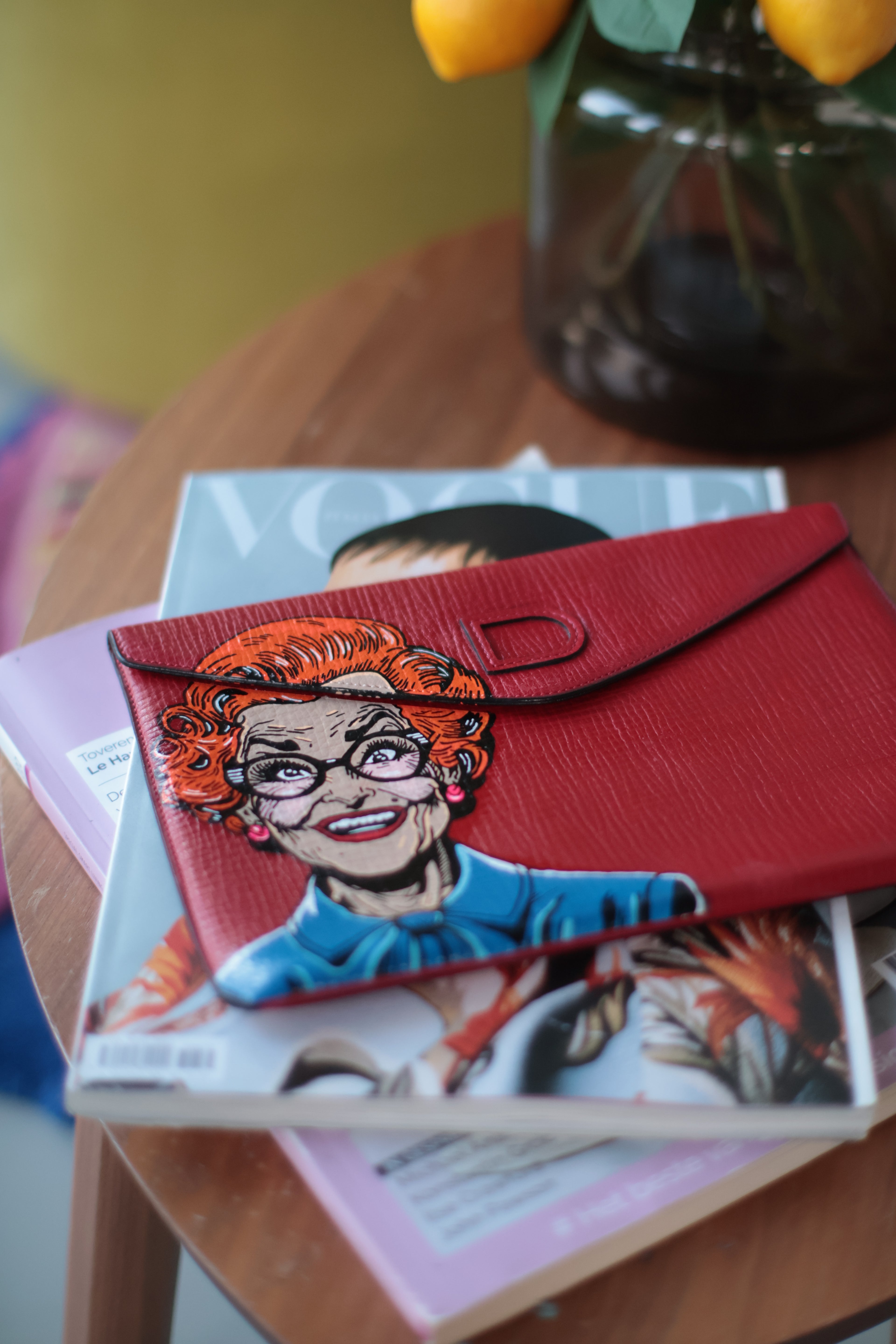 Limited Edition Delvaux Clutch with Hand-Painted Design – Timeless Luxury 