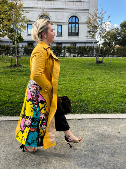 OCHRE LEATHER TRENCH COAT