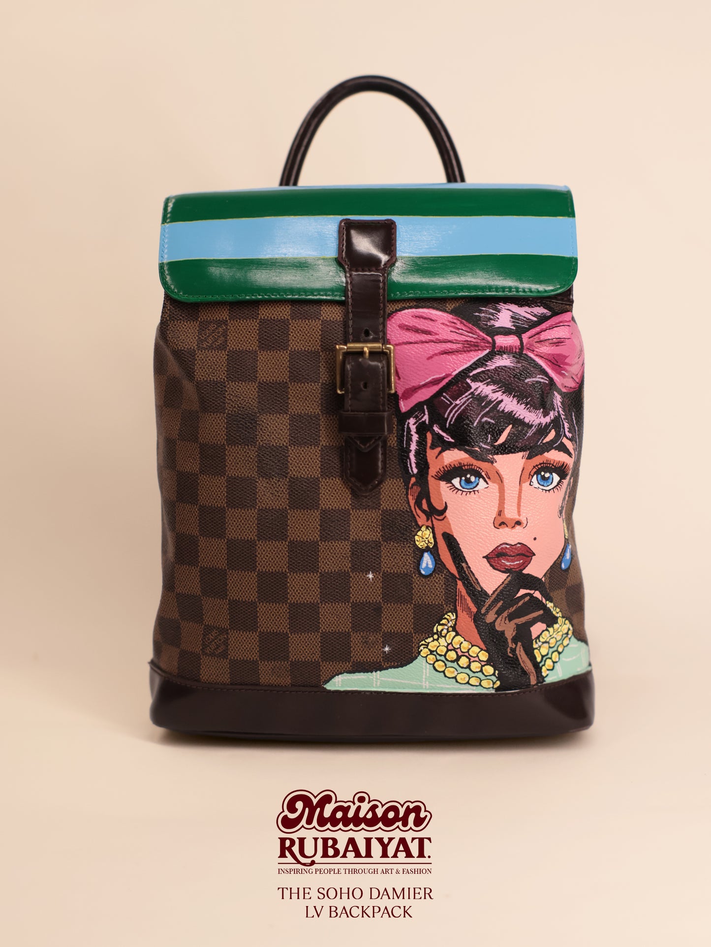 Limited Edition 1/1 - Louis Vuitton Damier Ebene Soho Backpack – 'Adeline'