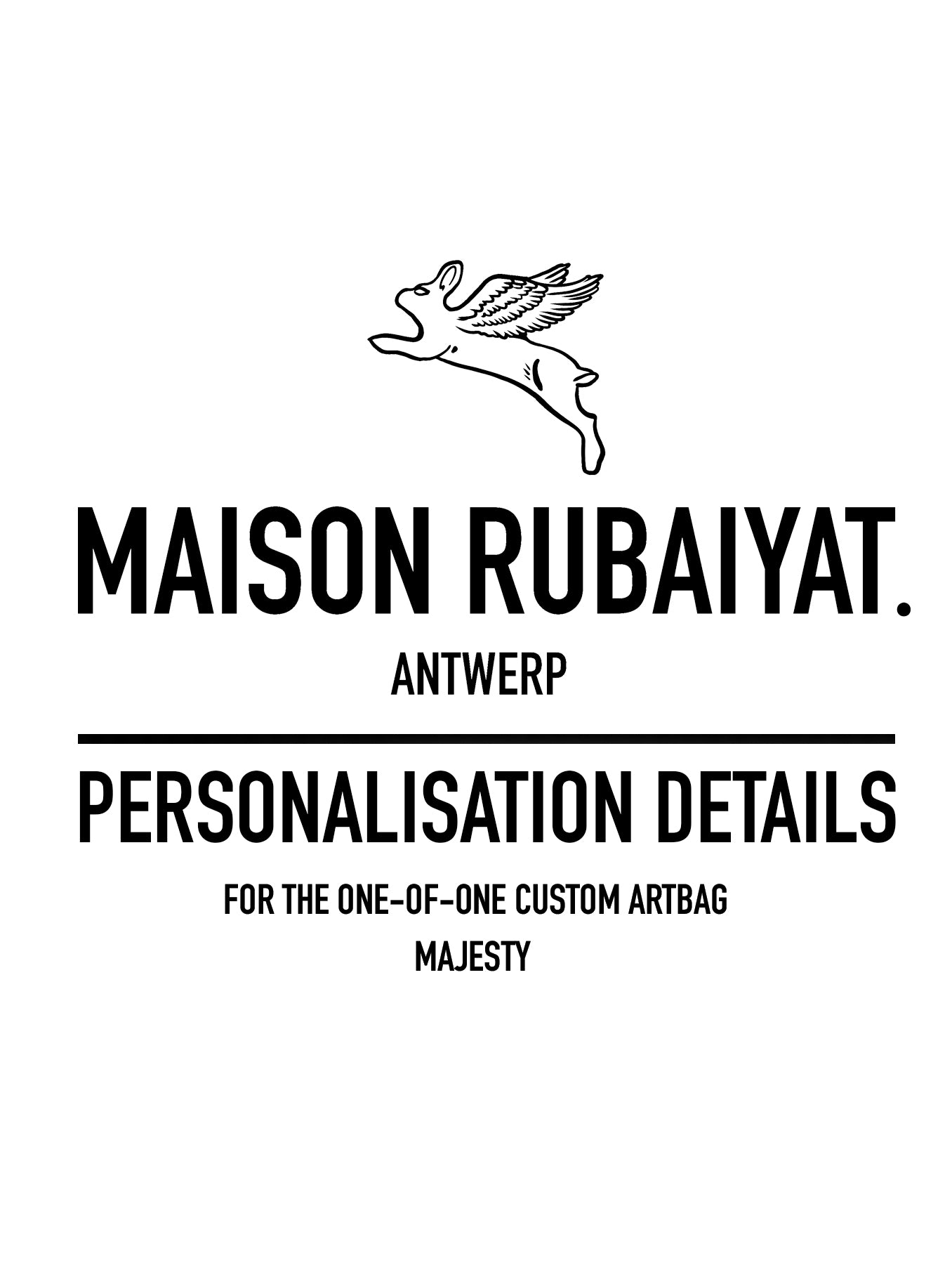Custom Majesty Artbag - Personalisation Details