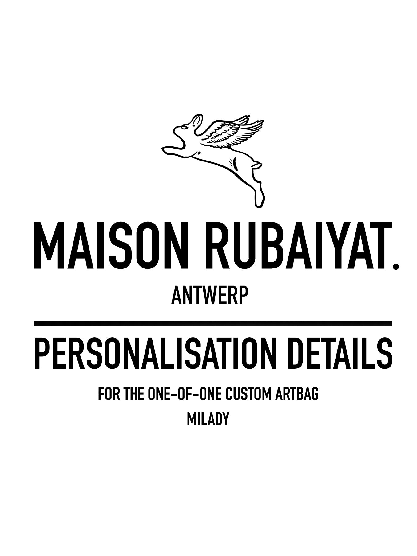 Custom Milady Artbag - Personalisation Details
