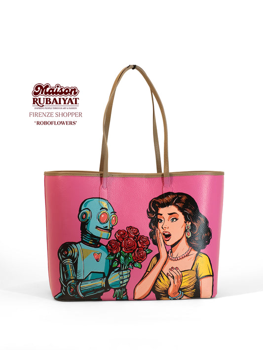 Limited Edition 1/1 - Artbag The Firenze Bag - 'Roboflowers'
