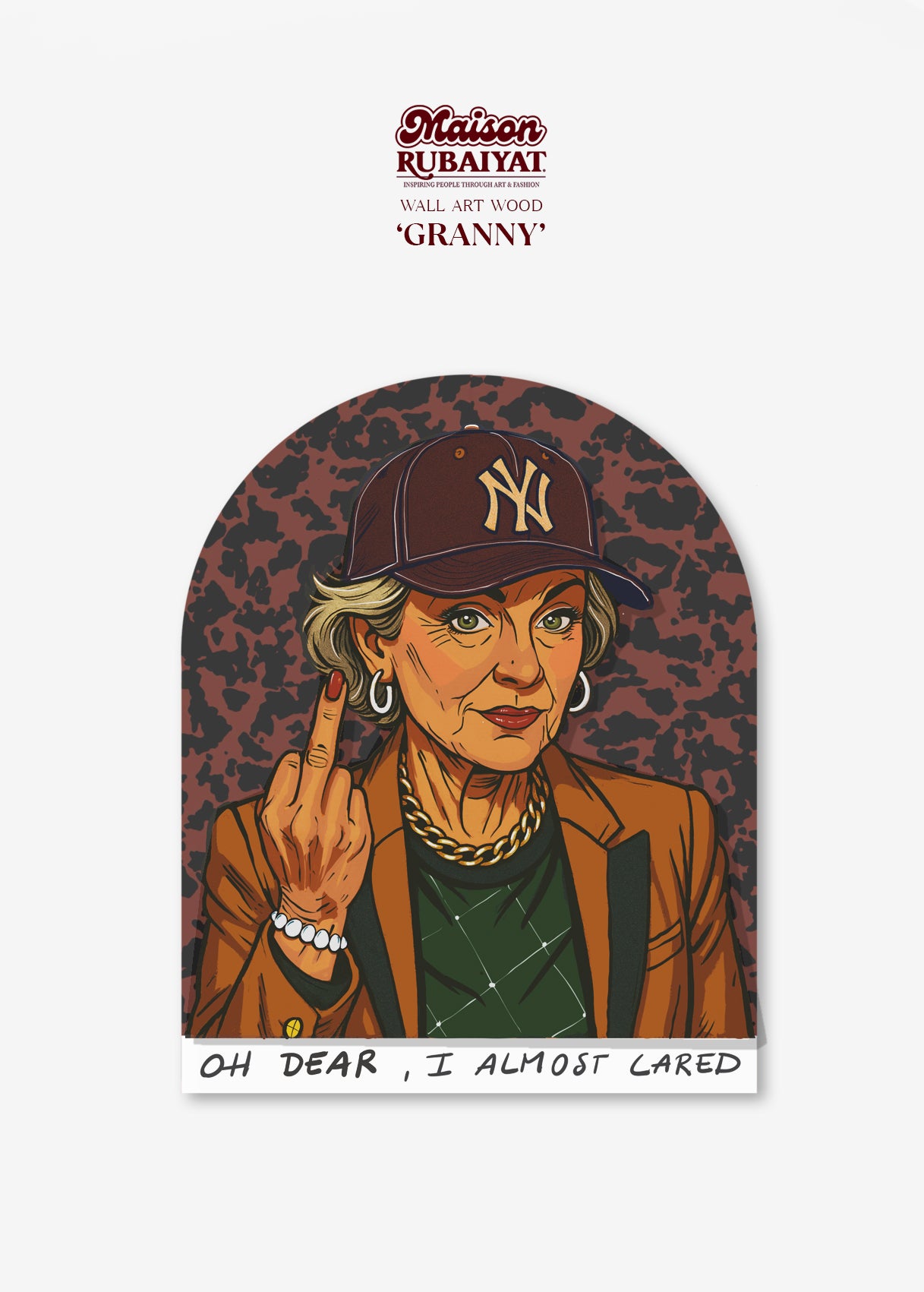 Maison Rubaiyat Wall Art – 3D Houten Kunst | Origineel of Print - 'Granny'