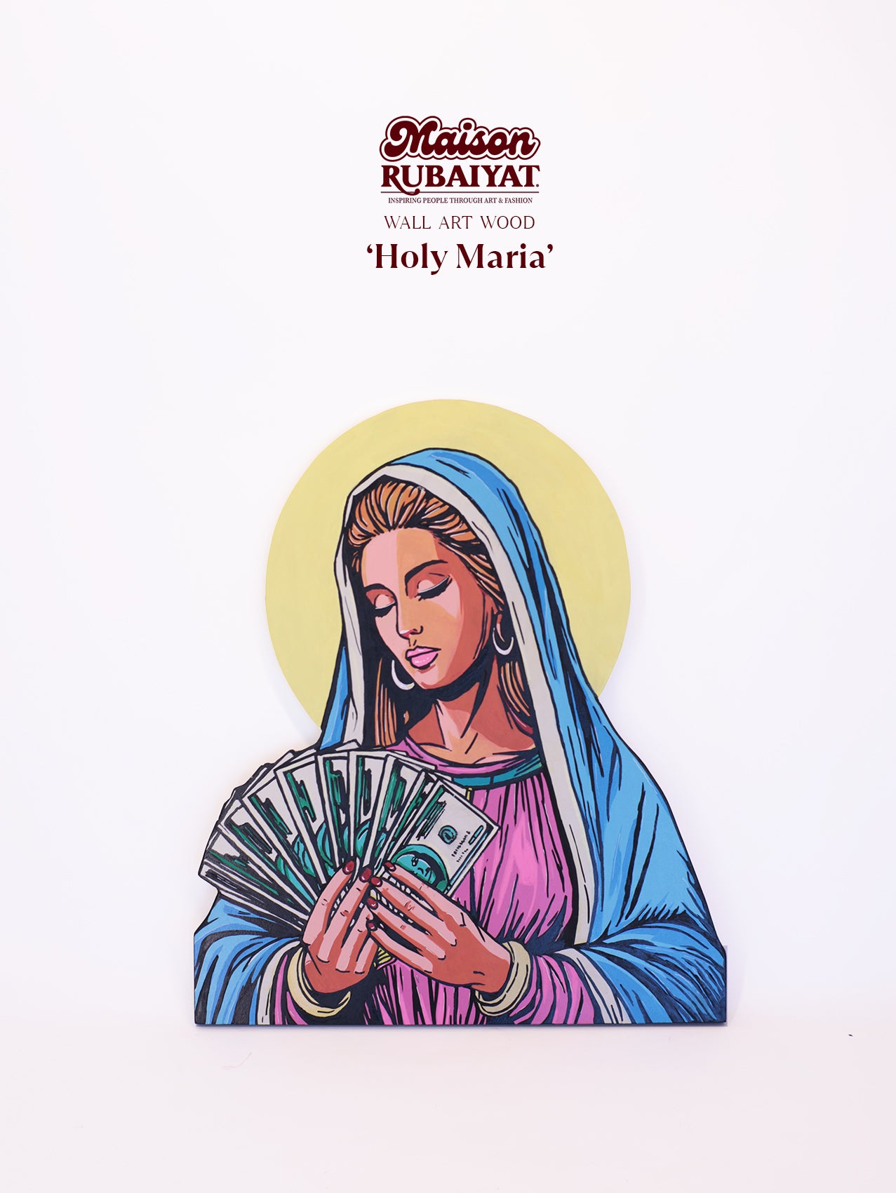 Maison Rubaiyat Wall Art – 3D Houten Kunst | Origineel of Print - 'Holy Maria'
