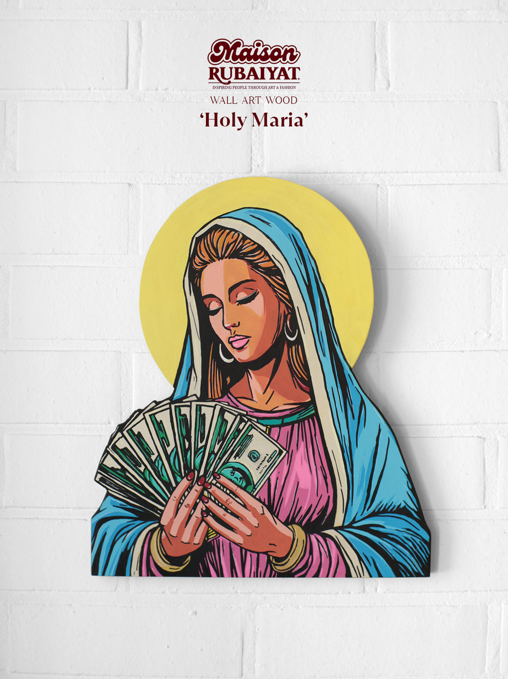 Maison Rubaiyat Wall Art – 3D Houten Kunst | Origineel of Print - 'Holy Maria'